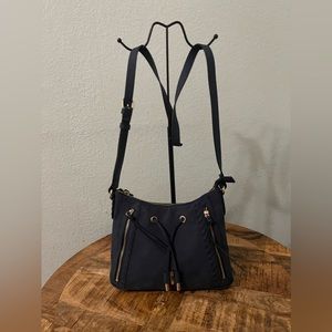 Rosetti Navy Crossbody Bag with Gold Accents